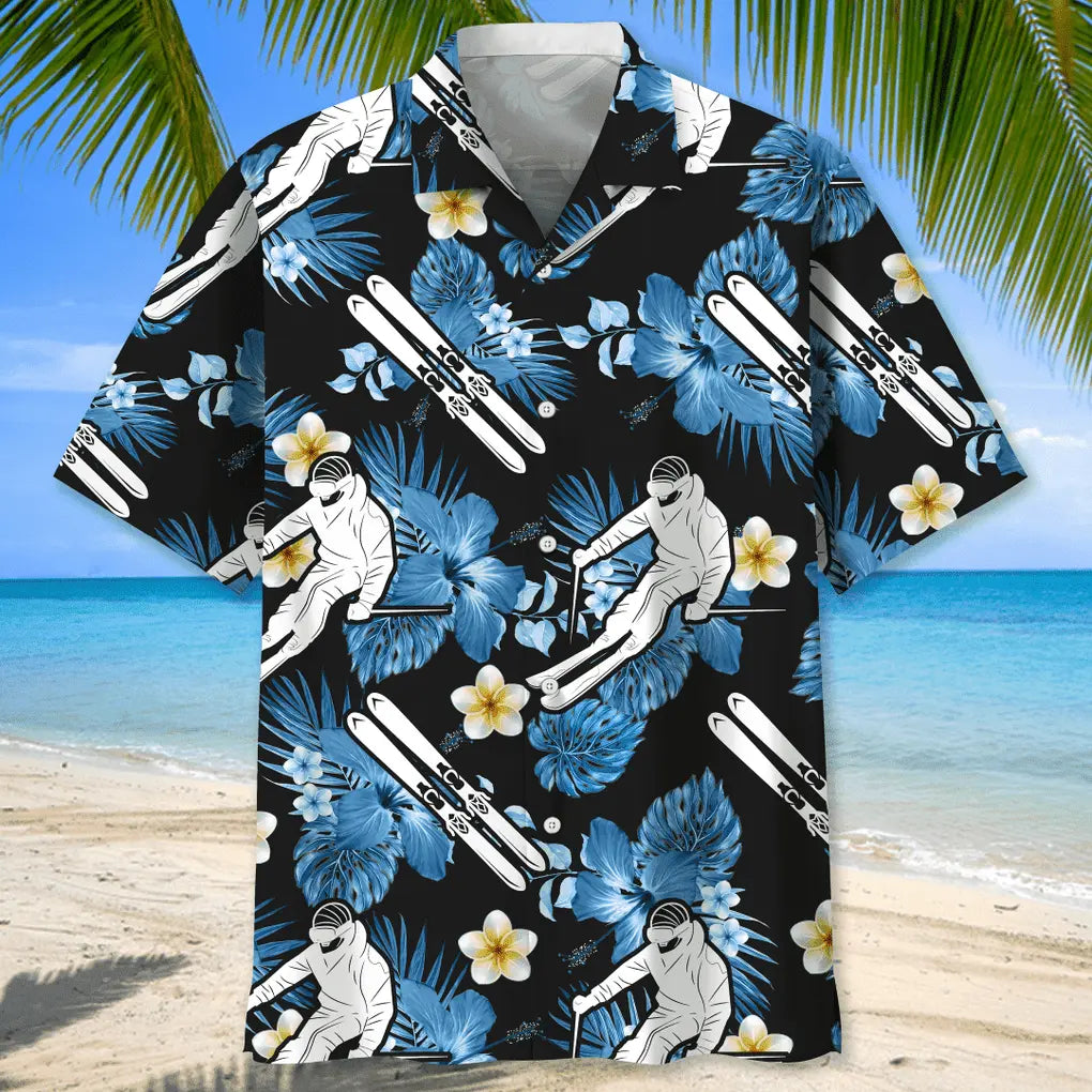 Skiing Nature Hawaiian Shirt