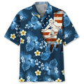 Hawaiian Shirt / Adults / S Skiing Usa Blue Tropical Hawaiian Shirt