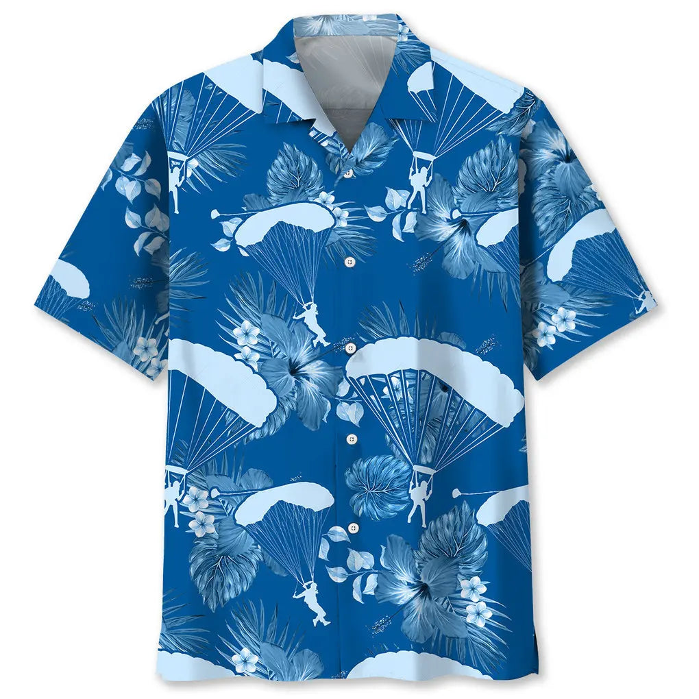 Hawaiian Shirt / Adults / S Skydiving Blue Hawaiian Shirt