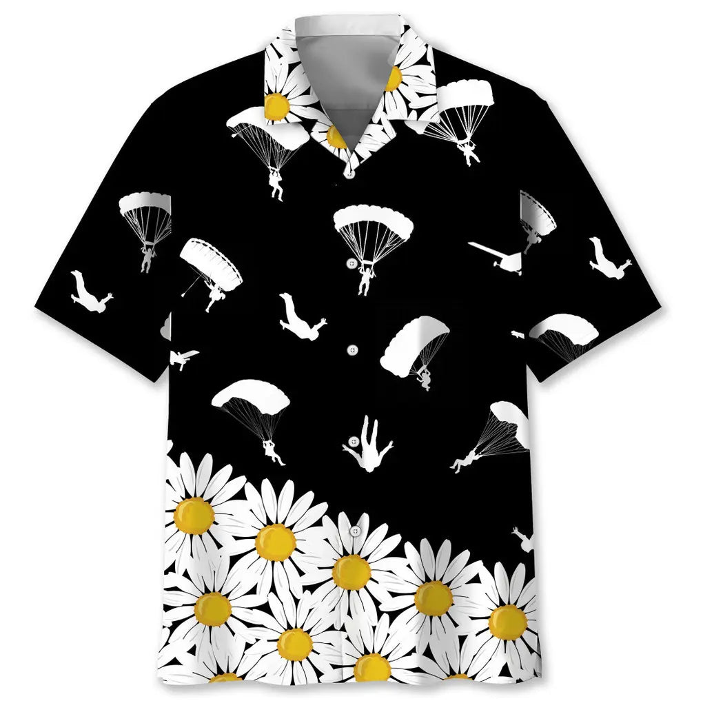 Hawaiian Shirt / Adults / S Skydiving Daisy Flower Hawaiian Shirt