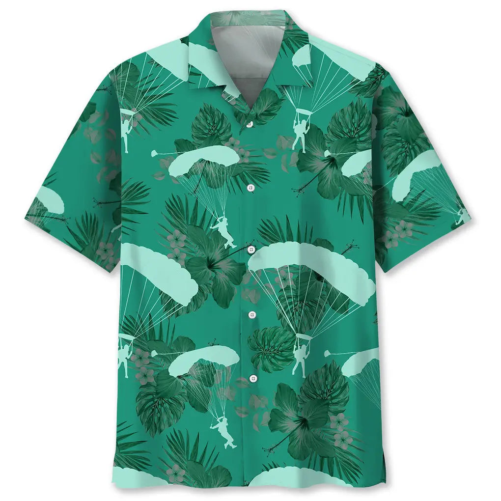Hawaiian Shirt / Adults / S Skydiving Kelly Green Hawaiian Shirt