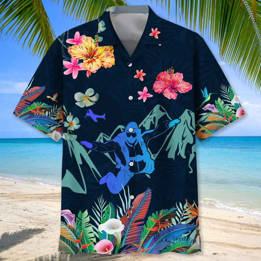 Skydiving Love Tropical Hawaiian Shirt