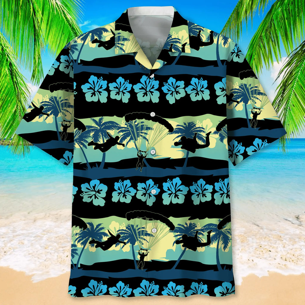 Skydiving Nature Beach Hawaiian Shirt