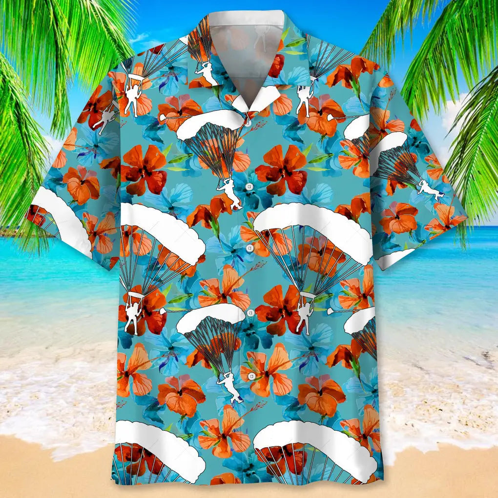 Skydiving Nature Tropical Hawaiian Shirt