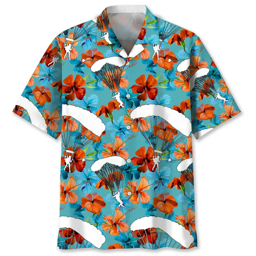 Hawaiian Shirt / Adults / S Skydiving Nature Tropical Hawaiian Shirt