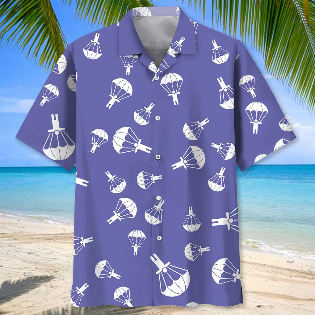 Skydiving Purple Hawaiian Shirt