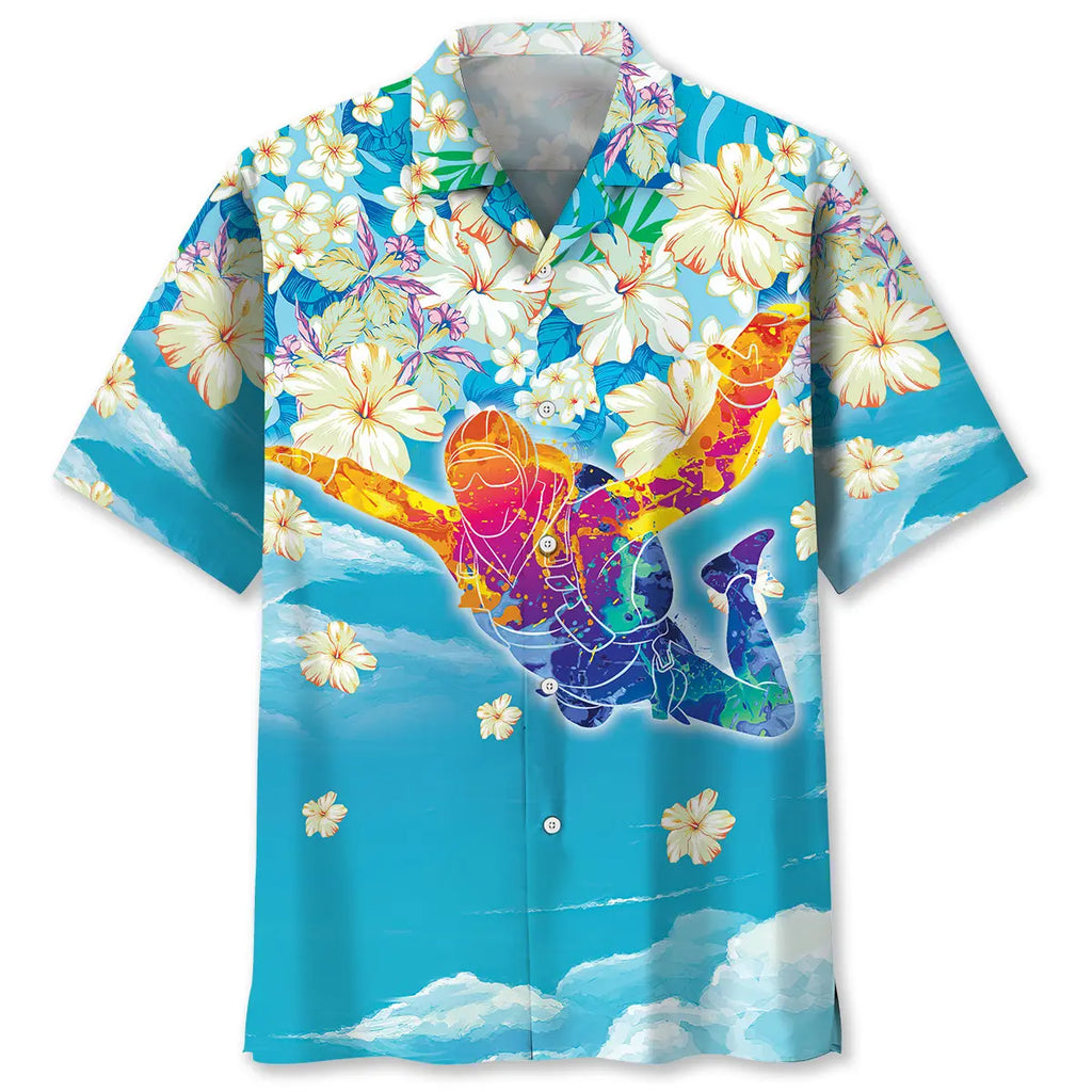 Hawaiian Shirt / Adults / S Skydiving Tropical Hawaiian Shirt