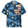 Hawaiian Shirt / Adults / S Skydiving Usa Blue Tropical Hawaiian Shirt
