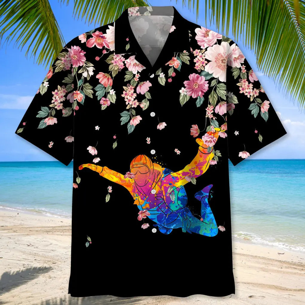 Skydiving Watercolors Flower Hawaiian Shirt