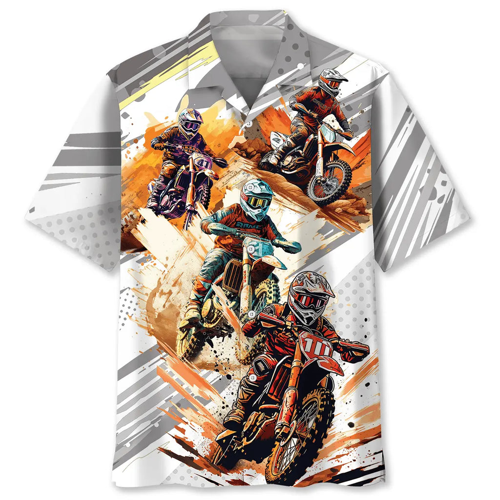 Hawaiian Shirt / Adults / S Sport Dirt Bike Racing Style Hawaiian Shirt