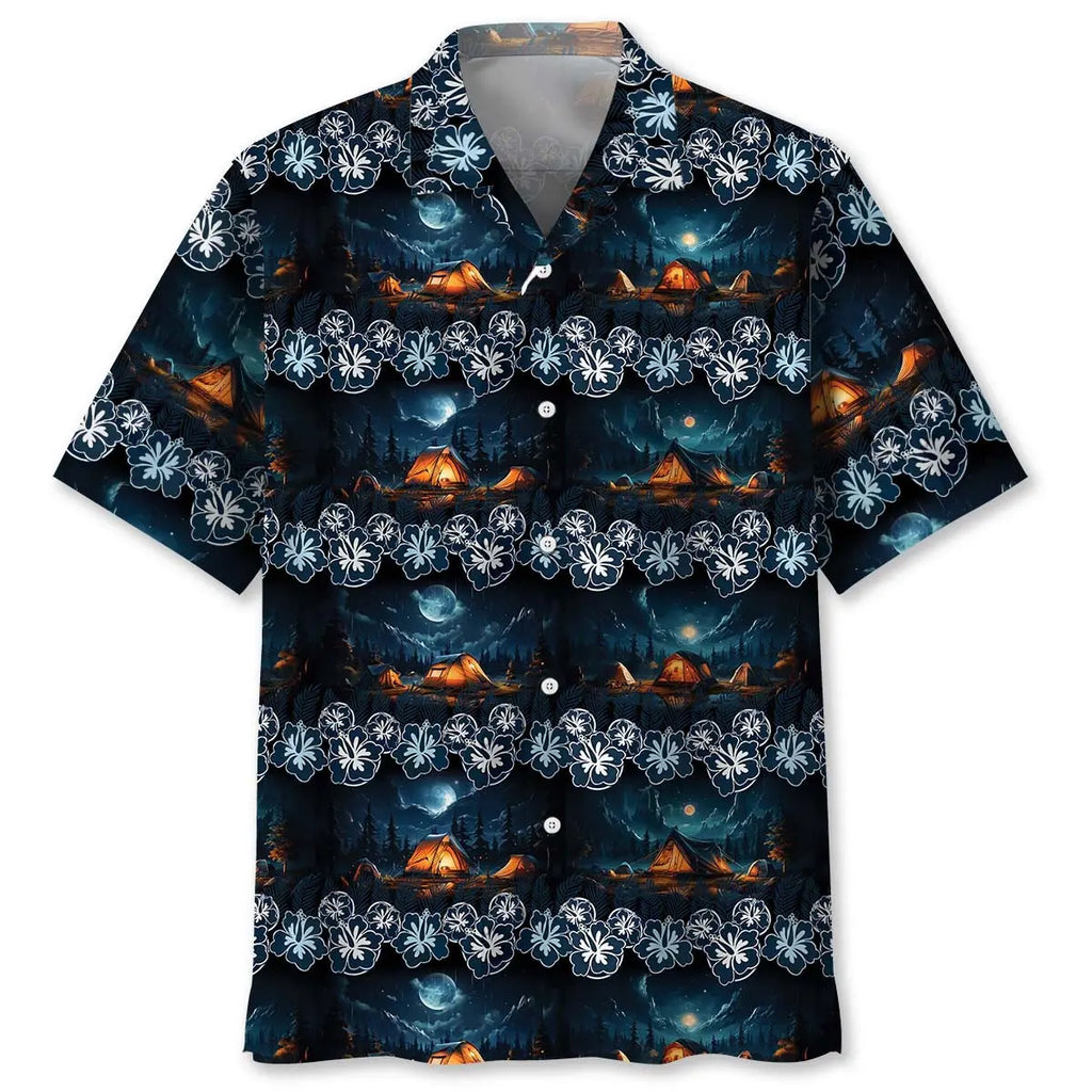 Hawaiian Shirt / Adults / S Stary Night Camping Hawaiian Shirt