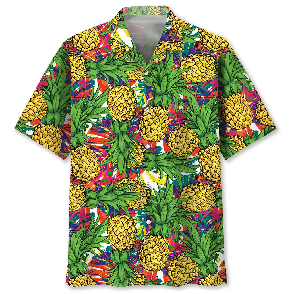 Hawaiian Shirt / Adults / S Summer Pineapple Hawaiian Shirt Men