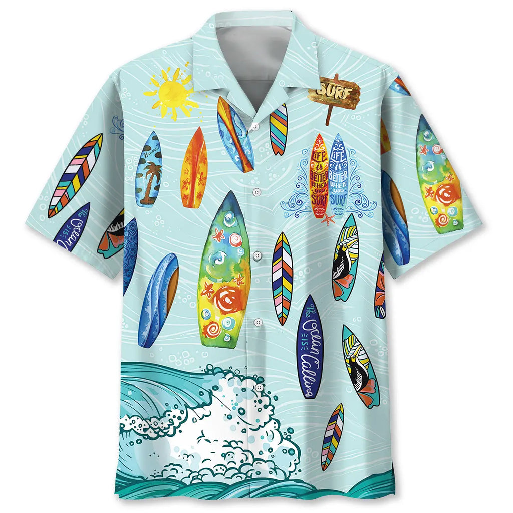 Hawaiian Shirt / Adults / S Surfing Ocean Hawaiian Shirt