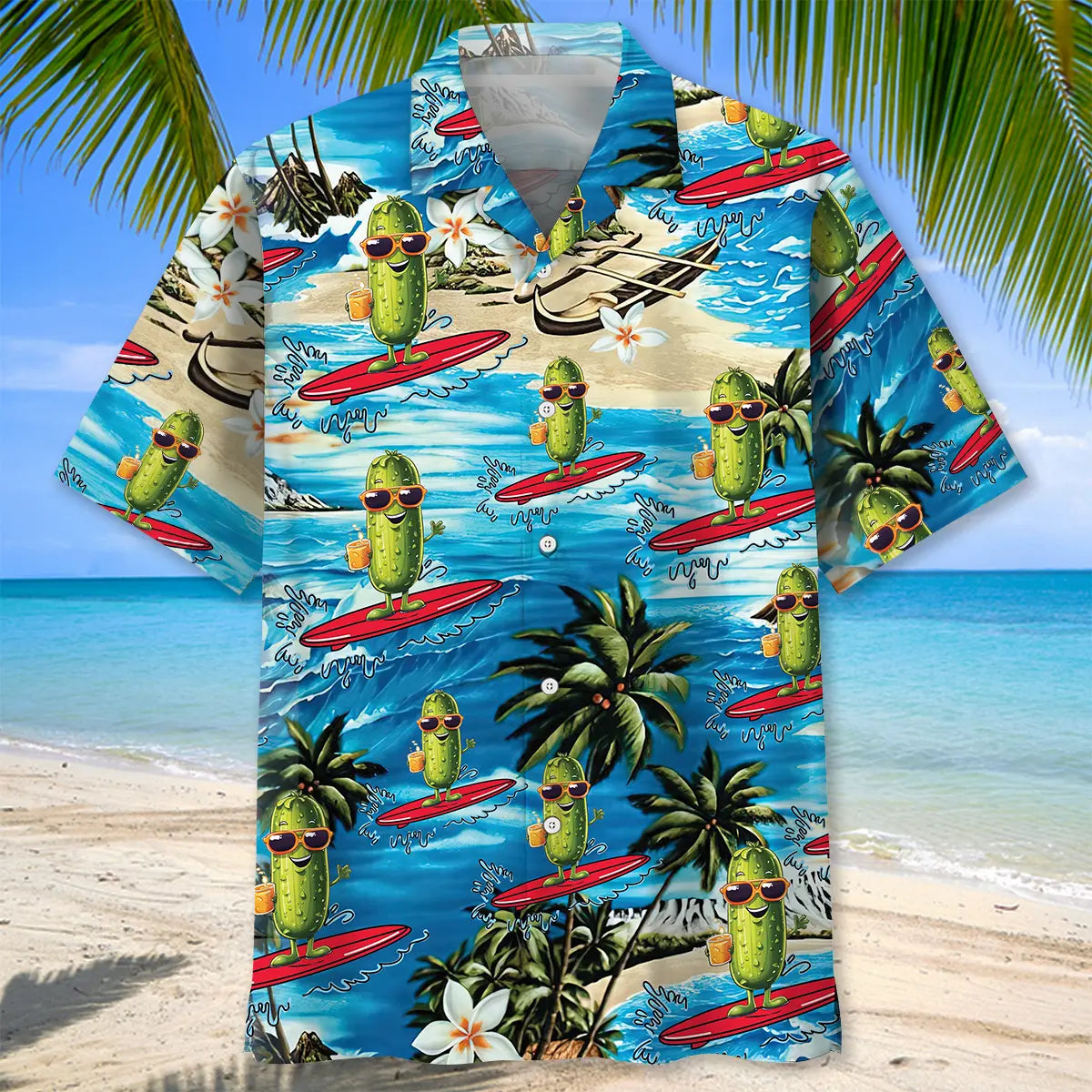 Surfing Pickle Hawaiian Shirt
