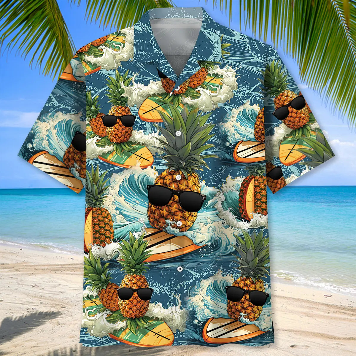 Surfing Pineapple Hawaiian Shirt Men