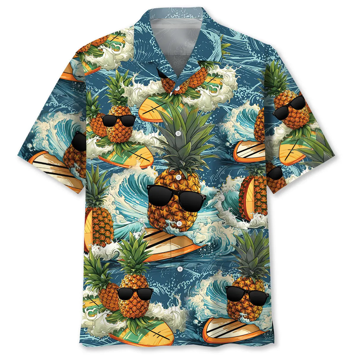 Hawaiian Shirt / Adults / S Surfing Pineapple Hawaiian Shirt Men
