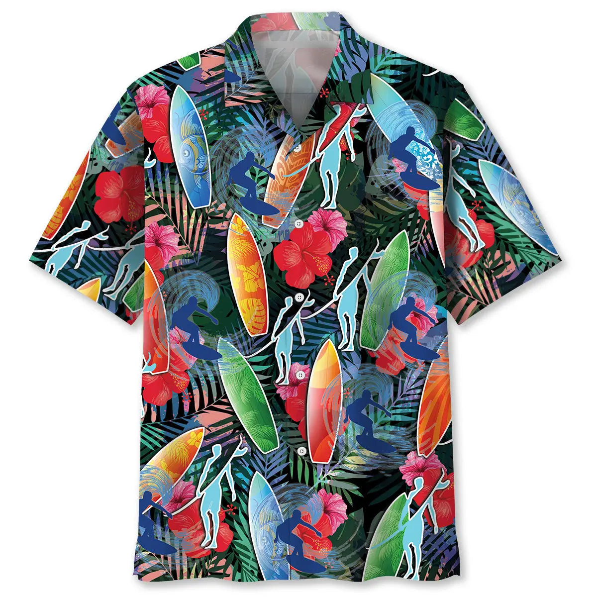 Hawaiian Shirt / Adults / S Surfing Tropical Hawaiian Shirt