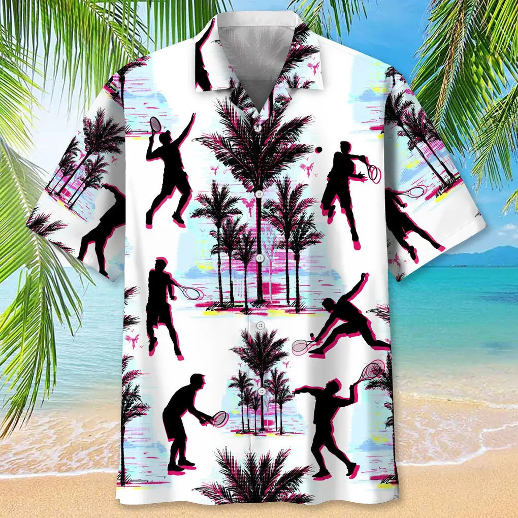 Tennis Abstract Background Hawaiian Shirt