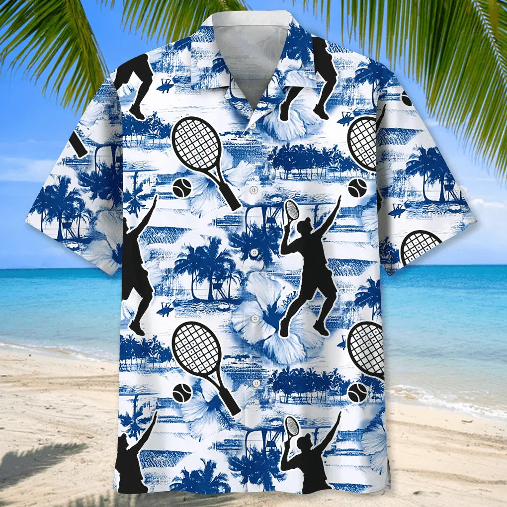 Hawaiian Shirt / Adults / S Tennis Blue Nature Hawaiian Shirt