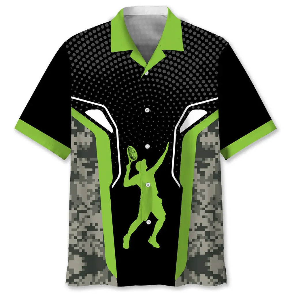 Hawaiian Shirt / Adults / S Tennis Green Hawaiian Shirt