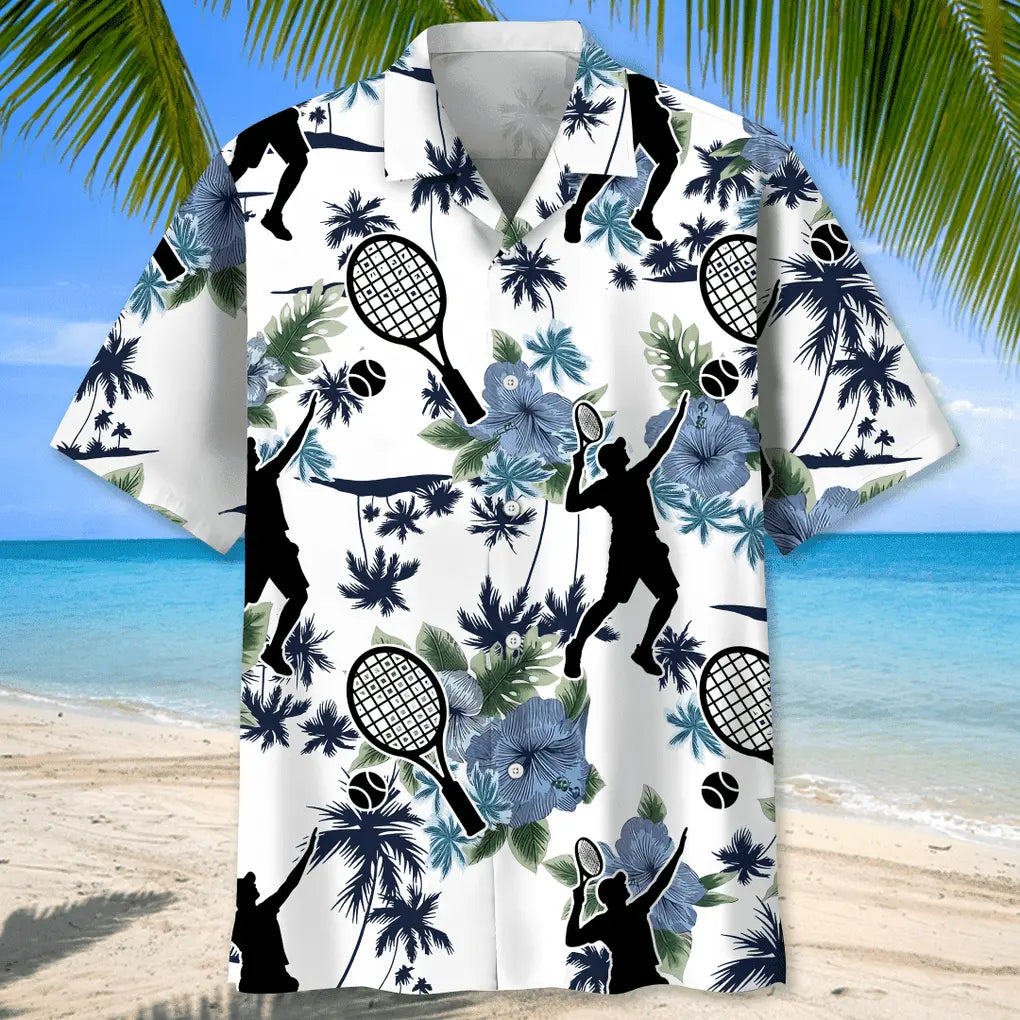 Tennis White Nature Hawaiian Shirt