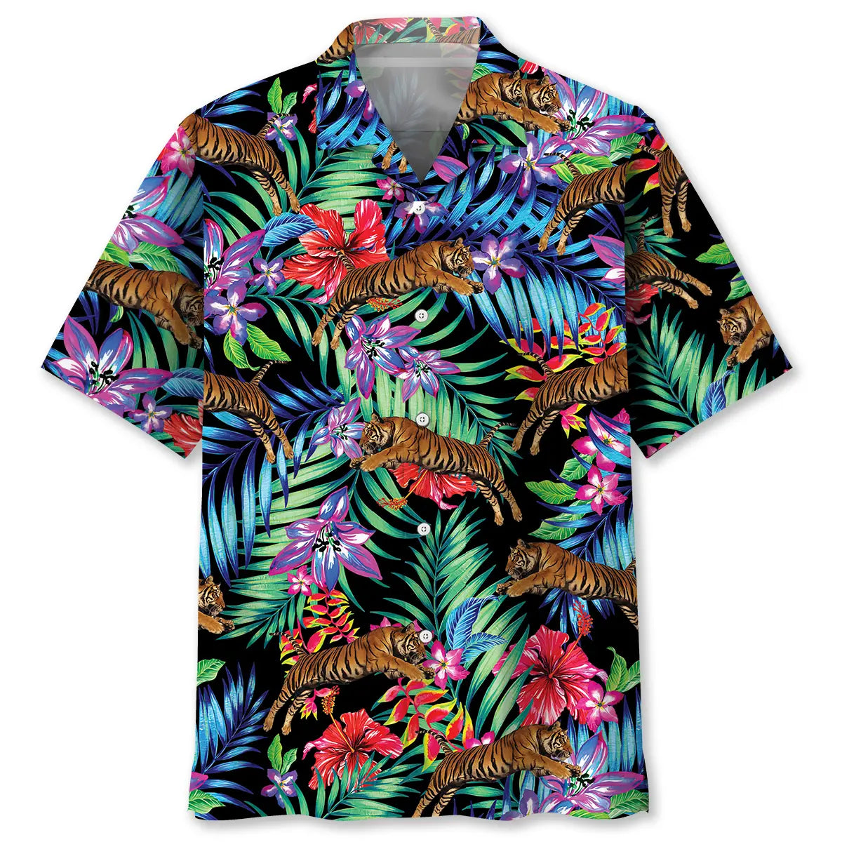 Hawaiian Shirt / Adults / S Tiger Tropical Hawaiian Shirt
