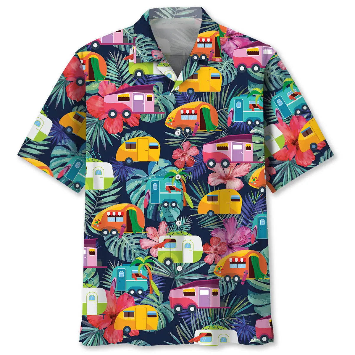 Hawaiian Shirt / Adults / S Tropical Camping Color Hawaiian Shirt
