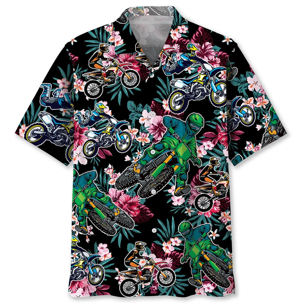 Hawaiian Shirt / Adults / S Tropical Dirt Bike Racing Hawaiian Shirt