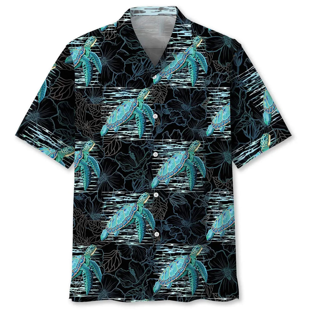 Hawaiian Shirt / Adults / S Tropical Hibiscus Turtle Hawaiian Shirt