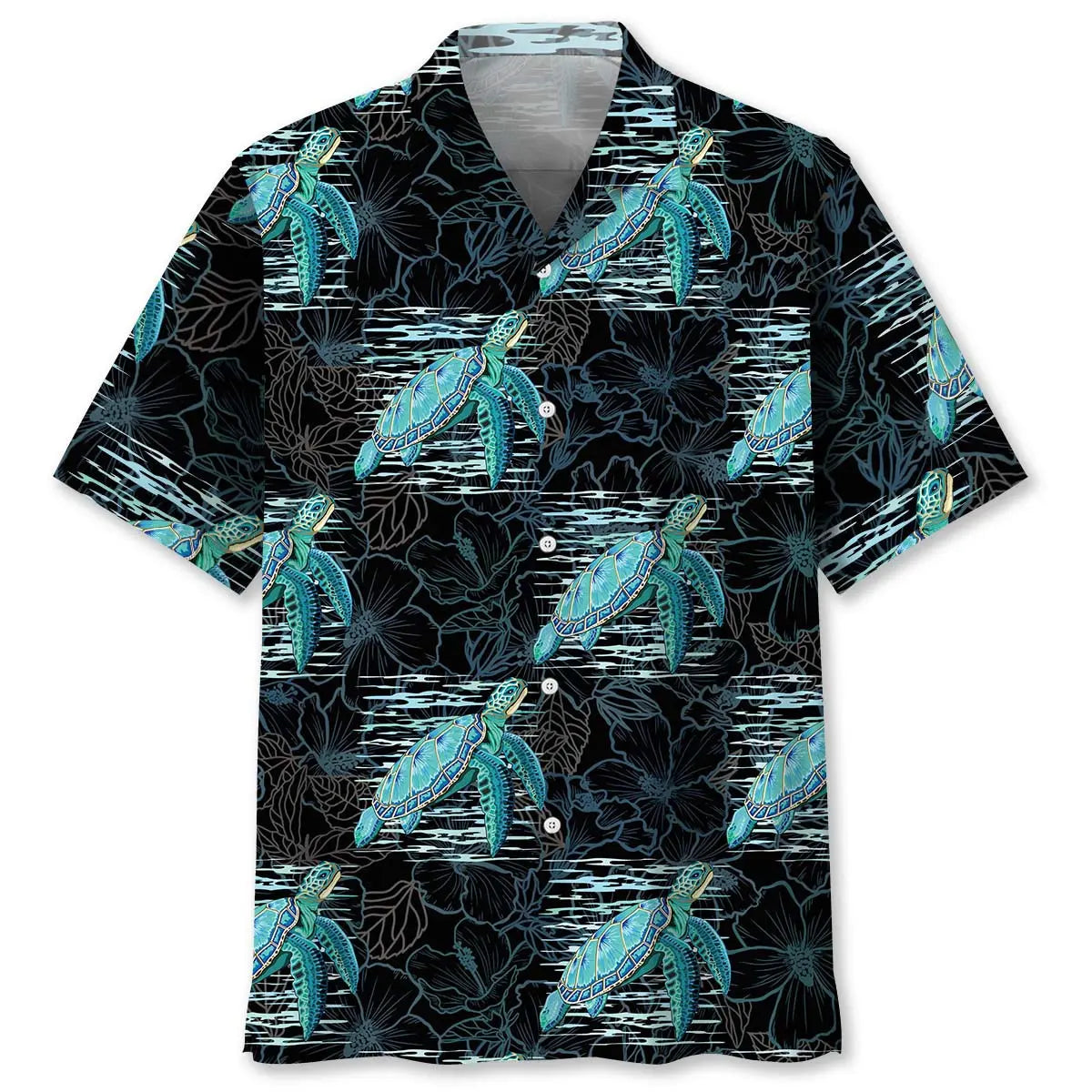 Hawaiian Shirt / Adults / S Tropical Hibiscus Turtle Hawaiian Shirt