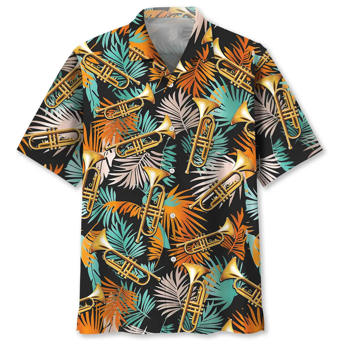 Hawaiian Shirt / Adults / S Tropical Orange Trumpet Hawaiian Shirt