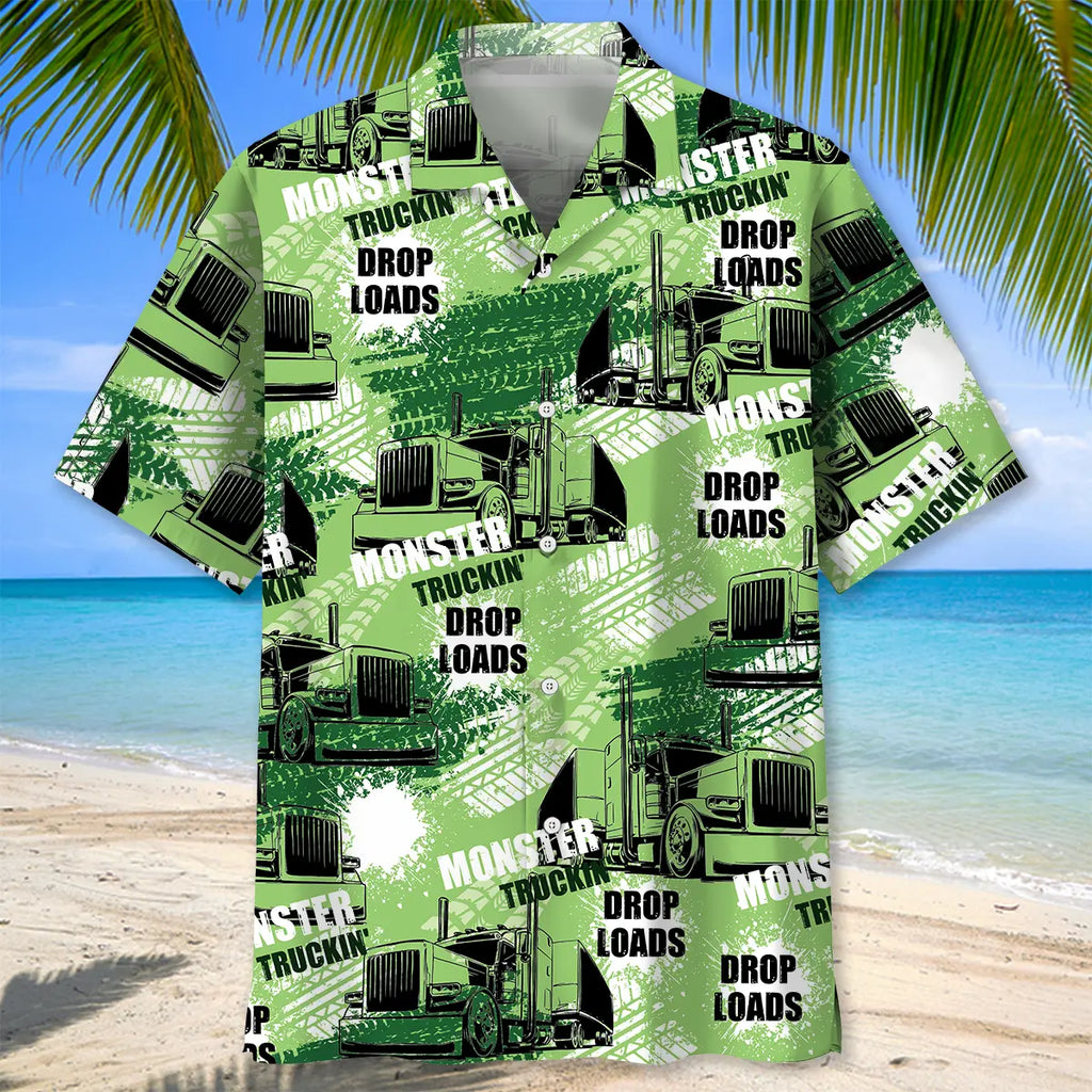 Trucker Green Hawaiian Shirt