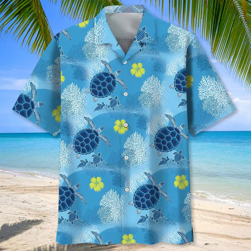 Turtle Family Tropical Hawaiian Shirt