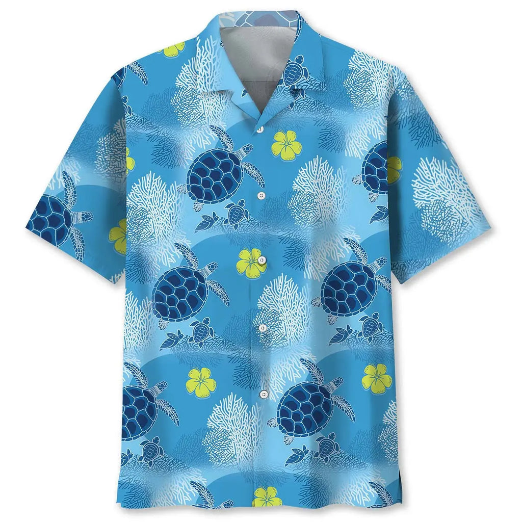 Hawaiian Shirt / Adults / S Turtle Family Tropical Hawaiian Shirt