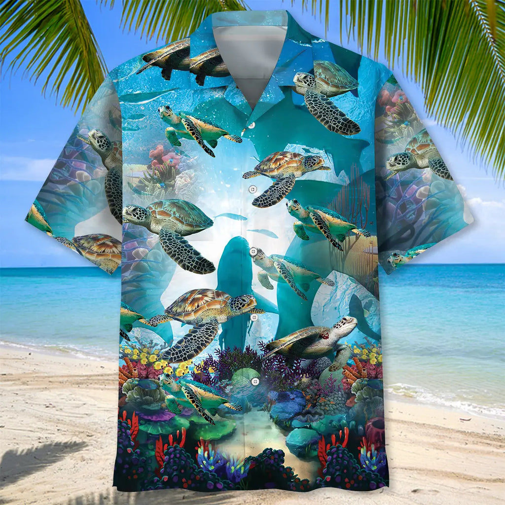 Turtle Shark Hawaiian Shirt