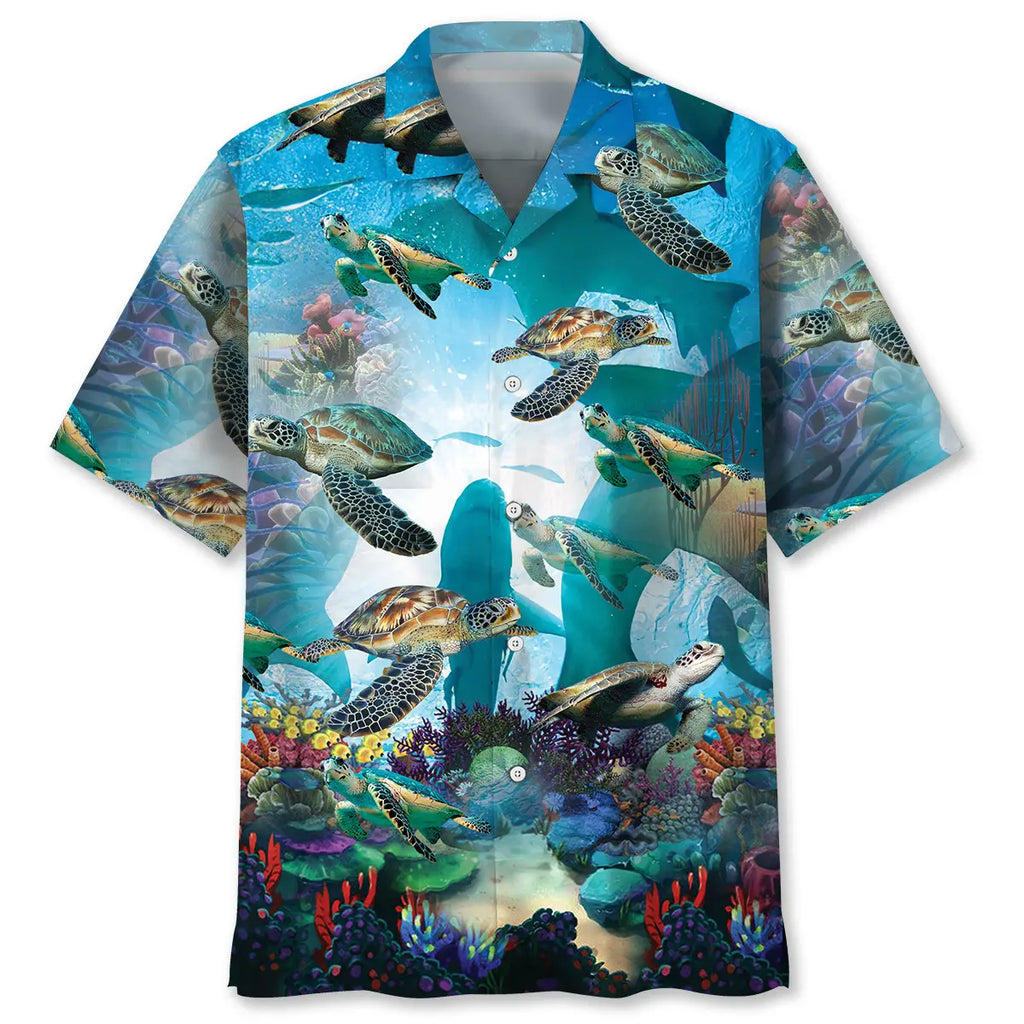 Hawaiian Shirt / Adults / S Turtle Shark Hawaiian Shirt