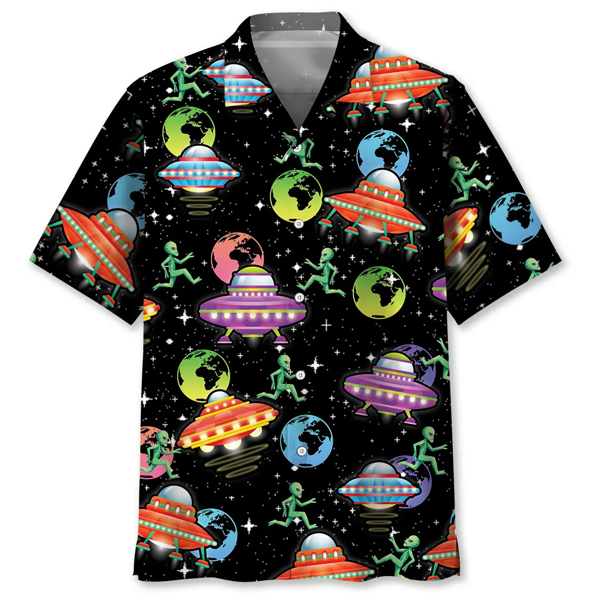 Hawaiian Shirt / Adults / S UFO And Earth Hawaiian Shirt