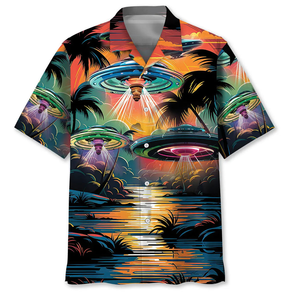 Hawaiian Shirt / Adults / S UFO On The Beach Hawaiian Shirt