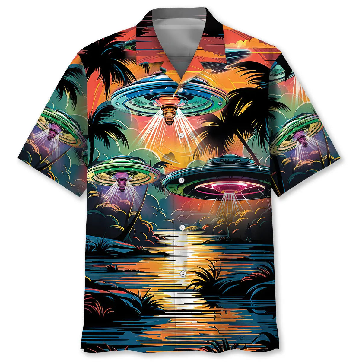 Hawaiian Shirt / Adults / S UFO On The Beach Hawaiian Shirt
