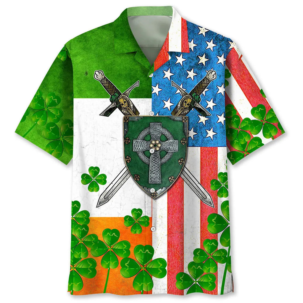 Hawaiian Shirt / Adults / S Usa Irish St.Patrick Day Hawaiian Shirt