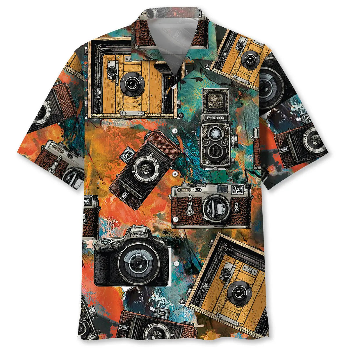 Hawaiian Shirt / Adults / S Vintage Camera Hawaiian Shirt