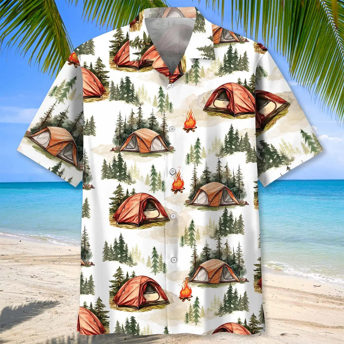 Vintage Camping Tent Hawaiian Shirt