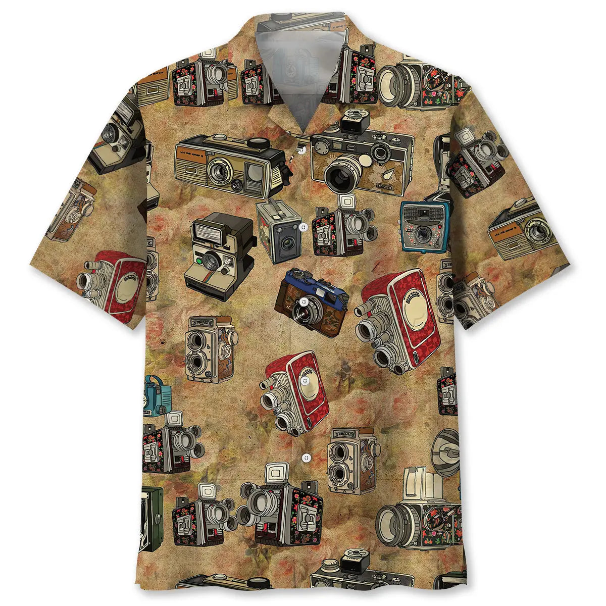 Hawaiian Shirt / Adults / S Vintage Flower Camera Hawaiian Shirt