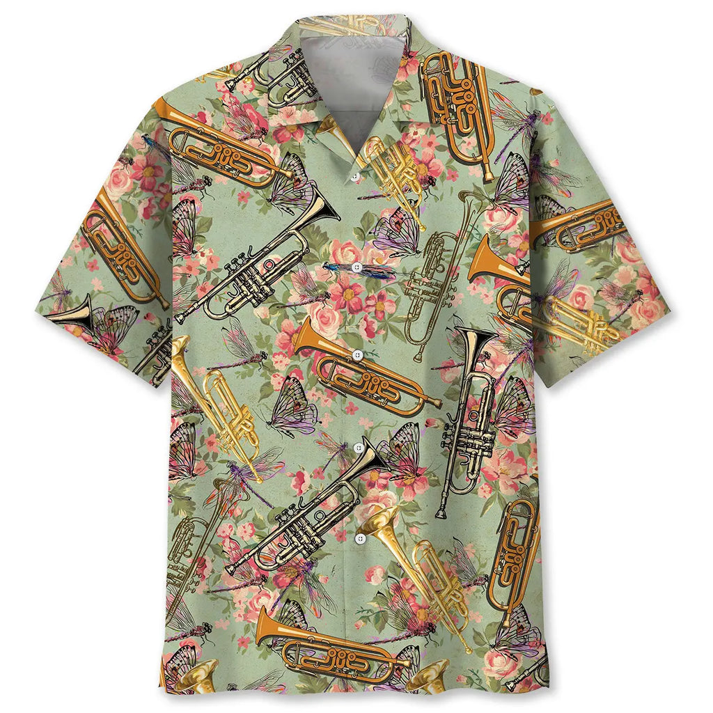 Hawaiian Shirt / Adults / S Vintage Trumpet Style Hawaiian Shirt