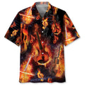 Hawaiian Shirt / Adults / S Violin In Fire Hawaiian Shirt