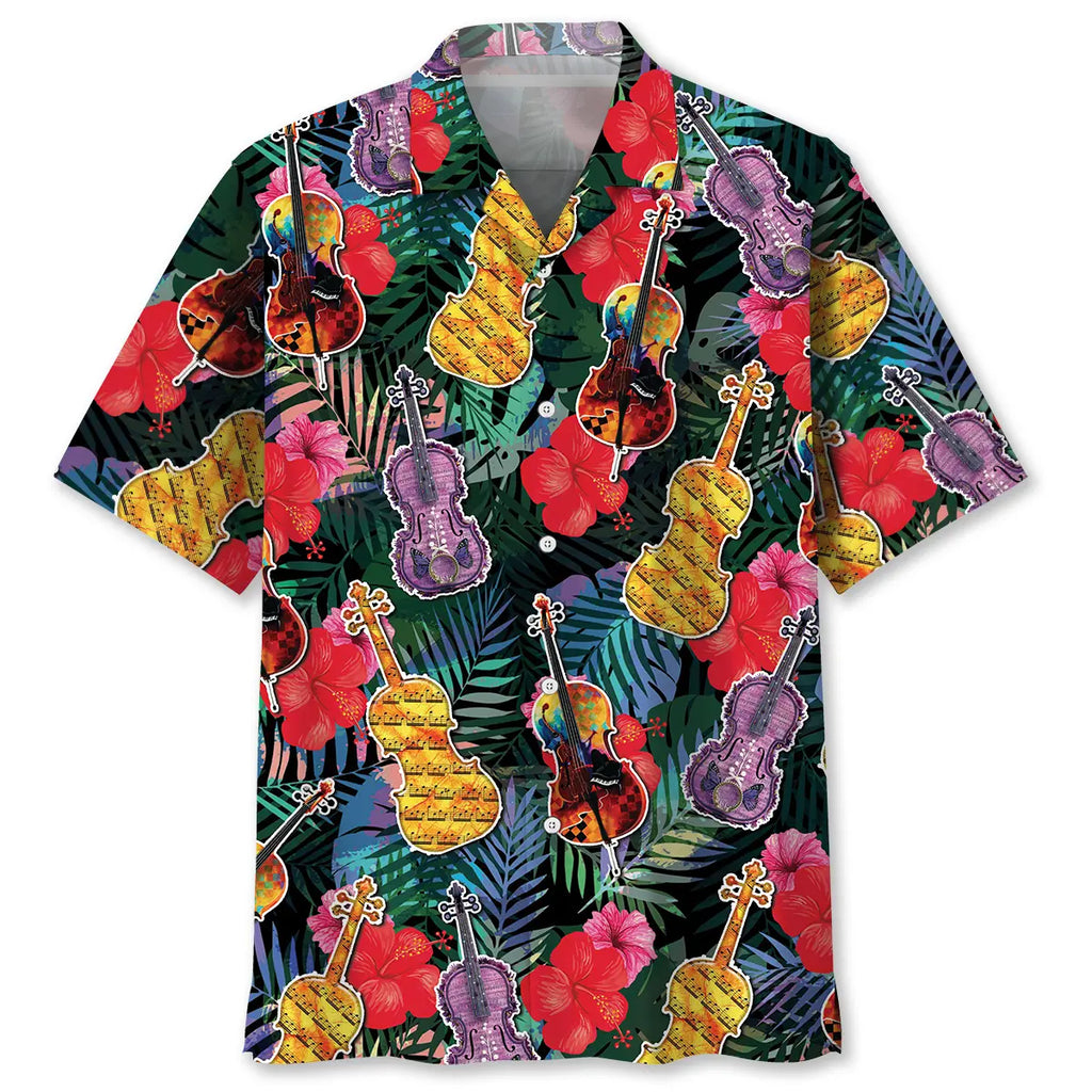 Hawaiian Shirt / Adults / S Violin Tropical Hawaiian Shirt