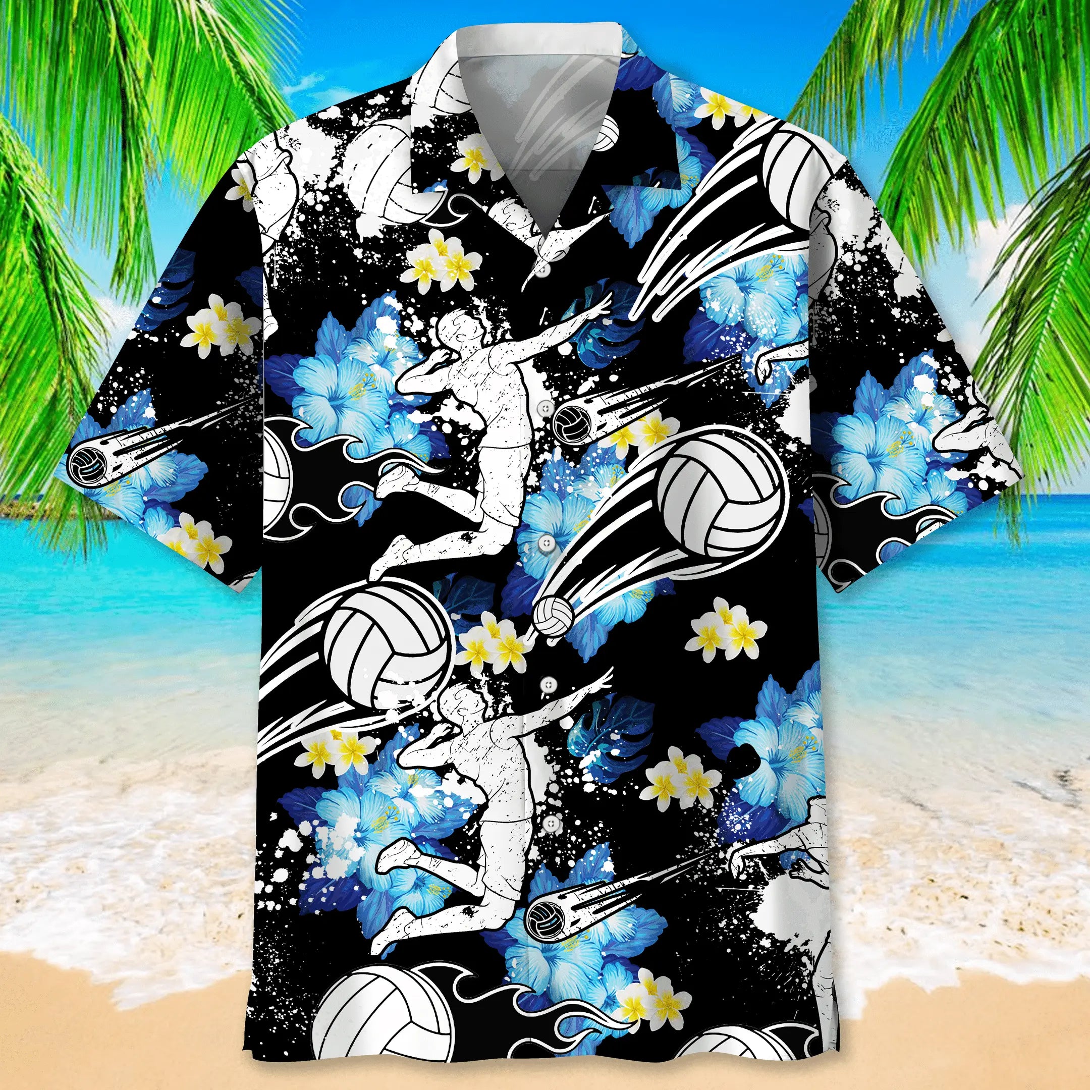 Volleyball Blue Nature Hawaiian Shirt