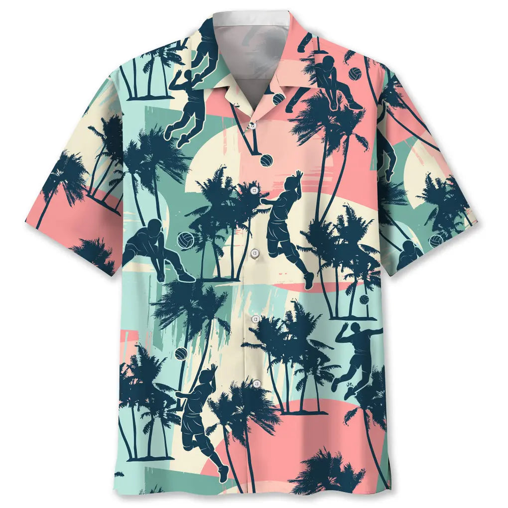 Hawaiian Shirt / Adults / S Volleyball Color Beach Hawaiian Shirt