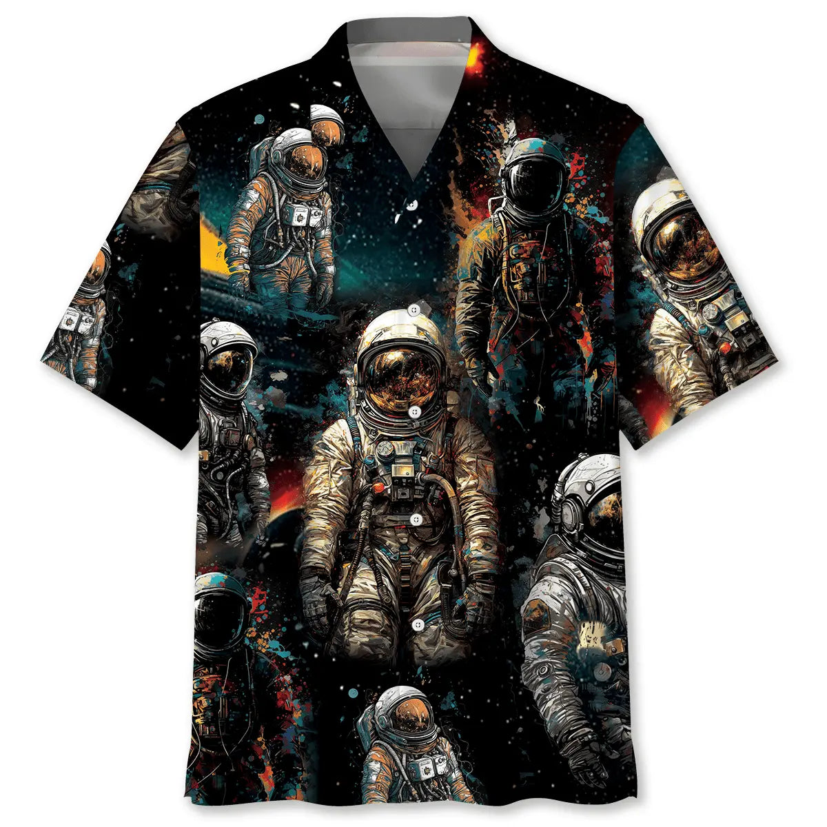 Hawaiian Shirt / Adults / S Water Color Astronaut Hawaiian Shirt