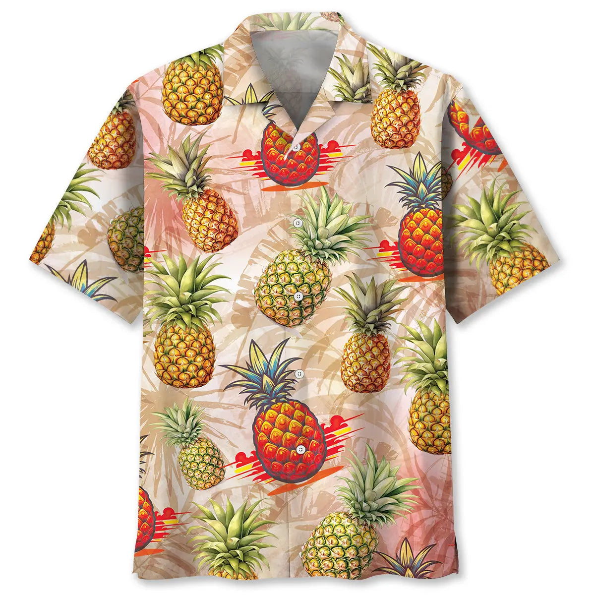Hawaiian Shirt / Adults / S Water Color Pineapple Hawaiian Shirt Men